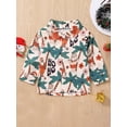 thumbnail image 2 of Gzhioc Toddler Boys Autumn Casual Shirt Long Sleeve Lapel Cactus/Tree Print Button T-shirt,6 Months-5 Years, 2 of 8