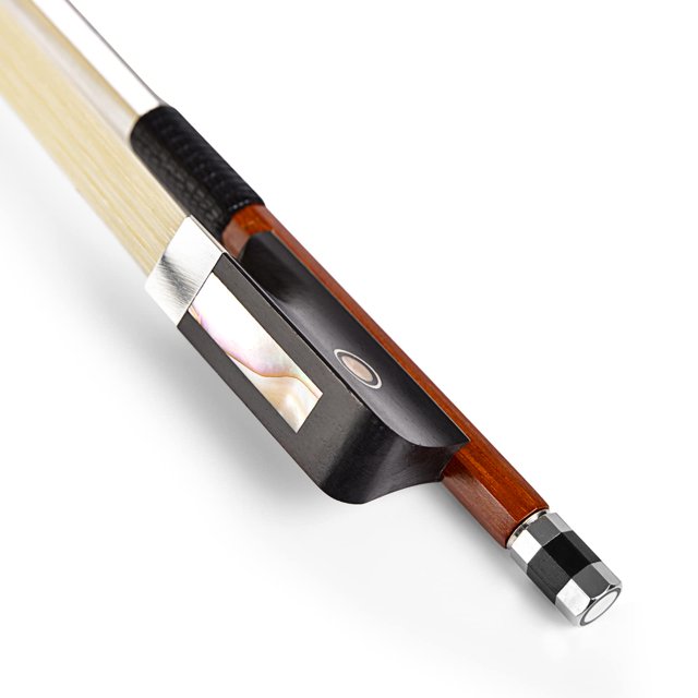 Winsterbow Brazilwood Ébano Violín Viola Violonchelo Arco Tamaño Completo Rana De Ébano Con Crin Natural (Arco De Viola 4/4)