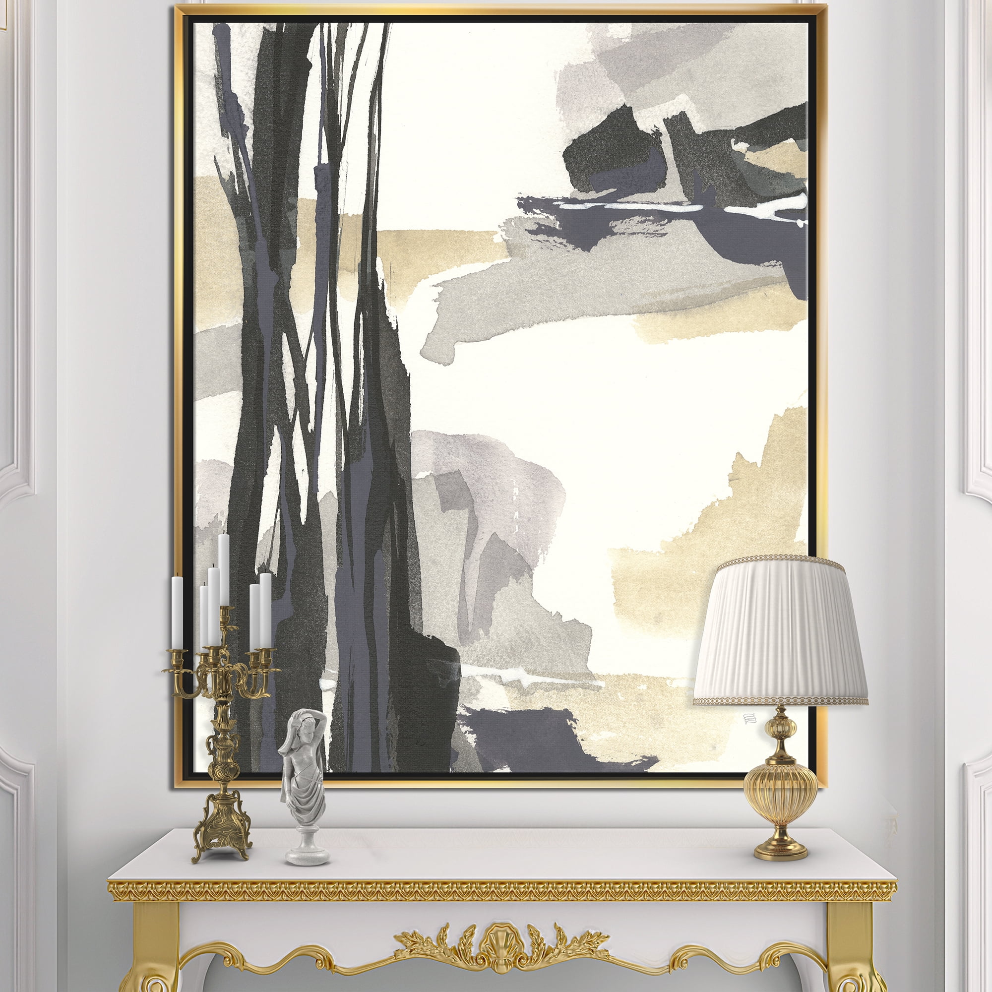 Designart ' Glam Dancing shape II ' Modern & Contemporary Framed Canvas