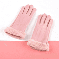 thumbnail image 5 of Guantes de pantalla táctil para mujer, bonitos y cálidos guantes de gamuza de terciopelo para montar en motocicleta para estudiantes, 5 of 5