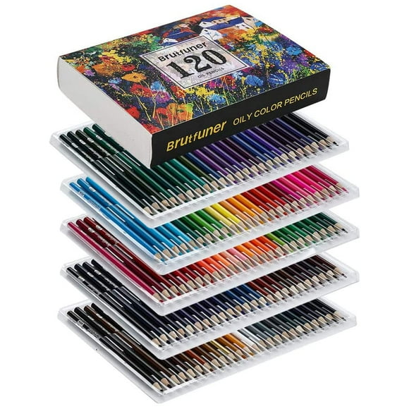 LBW Crayons de Couleur Crayons à Huile Crayons de Coloriage Crayons de Dessin Cœurs Souples Crayons de Couleur pour Adultes Livres de Coloriage Enfants Artistes Débutants (120)
