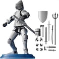 thumbnail image 1 of Figura de acción de caballero medieval de 13 piezas, juguete de bricolaje con múltiples articulaciones de guerrero con armas y escudos, muñeca articulada extraíble magnética, decoraciones de escritori, 1 of 7