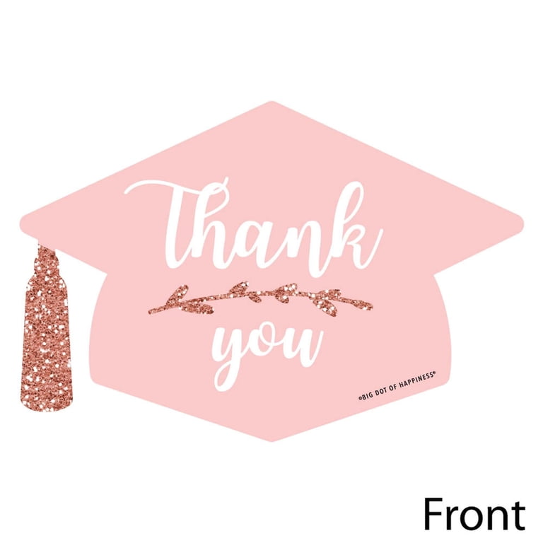 what to write in grad party thank you card Amazon.com : Hello Love Goods Graduation Thank You Cards Personalized with  Name, 5.5x4.25 Black and White Thank You Note Cards, Envelopes Included  (Flat Notecard) : Office Products