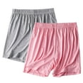 thumbnail image 2 of SROBPTY 2 Packs Womens Plus Size Shorts Solid Elastic Waist Summer Pants for Sports Wear, 2 of 3