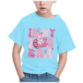thumbnail image 4 of Godom Girls' Short Sleeve Shirts Glitter Print Cute Design Summer Tops Basic Tees, 4 of 6