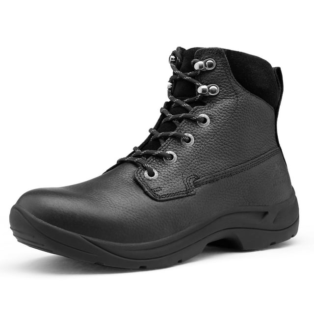 NORTIV 8 Men Military Tactical Boots Shoes Safety Work Boots Combat Army Lightweight Ankle Boots For Men WORKSTEP BLACK/LITCHI Size 8