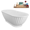 thumbnail image 3 of 67" Streamline B-408-159-BNK Soaking Freestanding Tub and Tray With Internal Drain in Brushed Nickel, 3 of 10