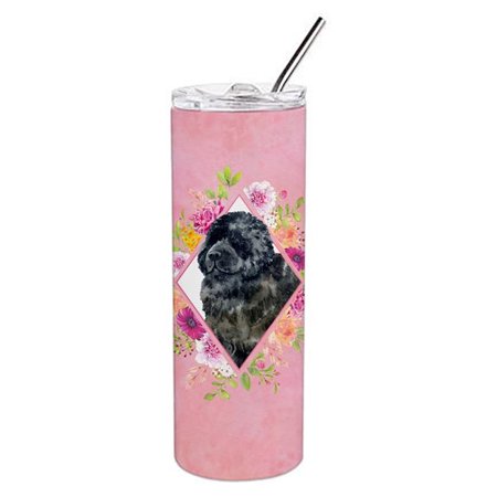 

20 oz Newfoundland Pink Flowers Double Walled Stainless Steel Skinny Tumbler