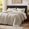 thumbnail image 3 of U by Bedsure 3 Pieces Queen Comforter Bedding Set, Beige Bed Comforter Set for All Seasons, 1 Lightweight Prewashed Comforter and 2 Pillowcases, 3 of 9
