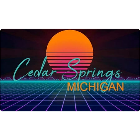 

Cedar Springs Michigan 4 X 2.25-Inch Fridge Magnet Retro Neon Design