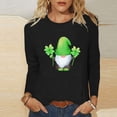 thumbnail image 2 of FAIWAD Hauts de la Saint-Patrick pour Femmes à Manches Longues, Col Rond, Imprimés, Décontractés, Tuniques Grande Taille, 2 of 4