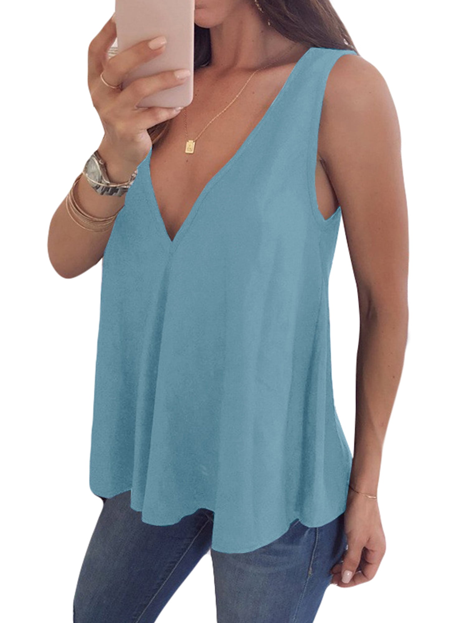 Women Plus Size Blouse Shirt Tops O-Neck Sleeveless Pure Color Lace Vest Tops Summer Loose T-Shirt Blouse 
