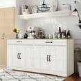 thumbnail image 2 of SQIREP 55.91" Wood Storage Cabinet Large Barn Door Accent Cabinet with 4 Doors and 2 Drawers, Farmhouse Freestanding Storage Cabinet Floor Cabinet for Living Room, Bathroom, Kitchen, Hallway, 2 of 9