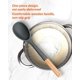 thumbnail image 3 of Cucharas grandes de silicona para cocinar, antiadherentes con mango de madera maciza, resistentes al calor, para cocinar, servir, rociar y mezclar, 33 cm (gris), 3 of 6