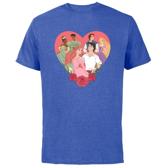 Disney Princess Favorite Movie Couples Valentine’s Day Love - Short Sleeve Cotton T-Shirt for Adults - Customized-Royal Heather