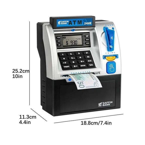 Jindong Bank for Real Digital Electronic Saving Machine Box with Debit Card Bill Feeder Recognition Calculator Password Lock Case Boys