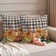 thumbnail image 2 of Pumpkins Green Orange Fall Outdoor Pillow Covers 16"x16" Set of 2,Waterproof Throw Pillow Covers for Patio Furniture,Thanksgiving Black Plaid Rustic Decorative Cushion Pillowcases for Garden Sofa, 2 of 9