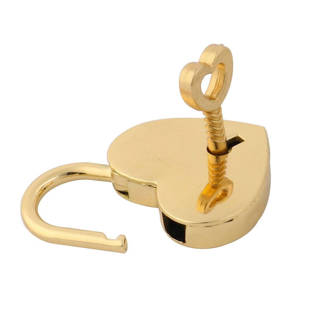 Unique Bargains Metal Heart Shaped Luggage Bag Security Lock Padlock Gold Tone