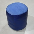 thumbnail image 3 of Round Shaped Goat Leather Handmade Eco-Friendly Blue Pouf - Round Shape Pouf, 18" x 18" x 18", Plain Solid Pouf, Goat Leather Pouf, Recycled Cotton Fill Stuffed Pouf, Leather Seating Pouf, 3 of 5
