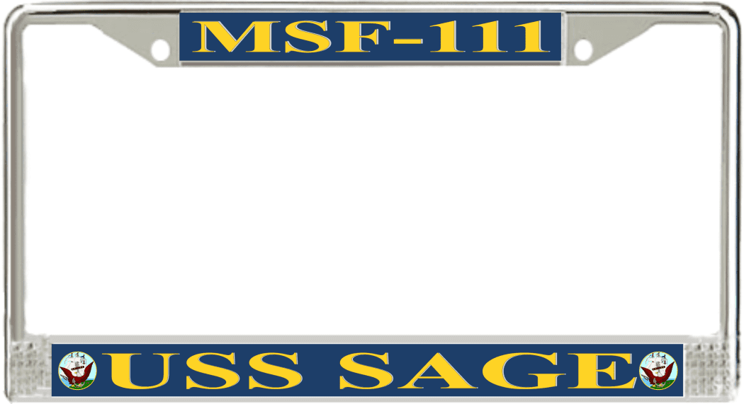 USS Sage MSF-111 License Plate Frame