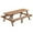 Brown, variant on Tcbosik Outdoor Picnic Table Set, Wooden Dining Table with 2 Built-in Benches for 4, Patio Table with Umbrella Hole for Patio Garden Backyard Lawn, Brown