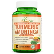 Nutreevit 100% Organic Turmeric Curcumin with Moringa Oleifera and Bioperine Supplement. Occasional Joint Pain Relief. Supports Inflammatory Response. Made in USA (320 Count)