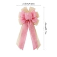thumbnail image 3 of Handcrafted Easter Bow with Faux Linen Ribbon - Festive Decorative Bow Accessory, Perfect for Easter Wreath, Door Hanging, Gift Wrapping, Home Decor & Spring Holiday Celebration, 9*18in, Pink, 3 of 6