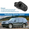 thumbnail image 3 of Interruptor de faros Unique Bargains No.2L1Z11654BAA para Ford Expedition Interruptor de atenuador de faros, 3 of 7