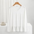 thumbnail image 2 of Women's Long Sleeve V Neck Soft Cotton T Shirt Top Casual Comfy Trendy Sleep Pajama Blouse, 2 of 6