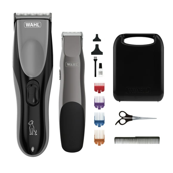 Wahl Groom Pro Pet Clipper Kit, Rechargeable 60-Min Runtime, Low Noise, Removable Blades, Includes Battery-Operated Trimmer for Touch-Ups - Model 58125