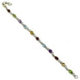 thumbnail image 2 of Natural Multi color bracelet, Silver bracelet, 925 sterling silver multi gemstone bracelet, Silver jewelry, Sterling silver, Engagement jewelr, 2 of 2