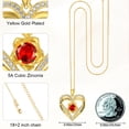 thumbnail image 4 of Taioiat Double Love Heart Birthstone Necklace for Women 14K Gold Plated Rose Flower Pendant with 12 Birthstones Birthday Wedding Anniversary Jewelry Gifts for Her, 4 of 7