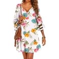 thumbnail image 3 of Ekouaer Women's Beach Coverups 3/4 Mesh Sleeve Bathing Suit Cover Ups Beachwear Loose Fit Swimwear Beach Dress S-3XL, 3 of 5