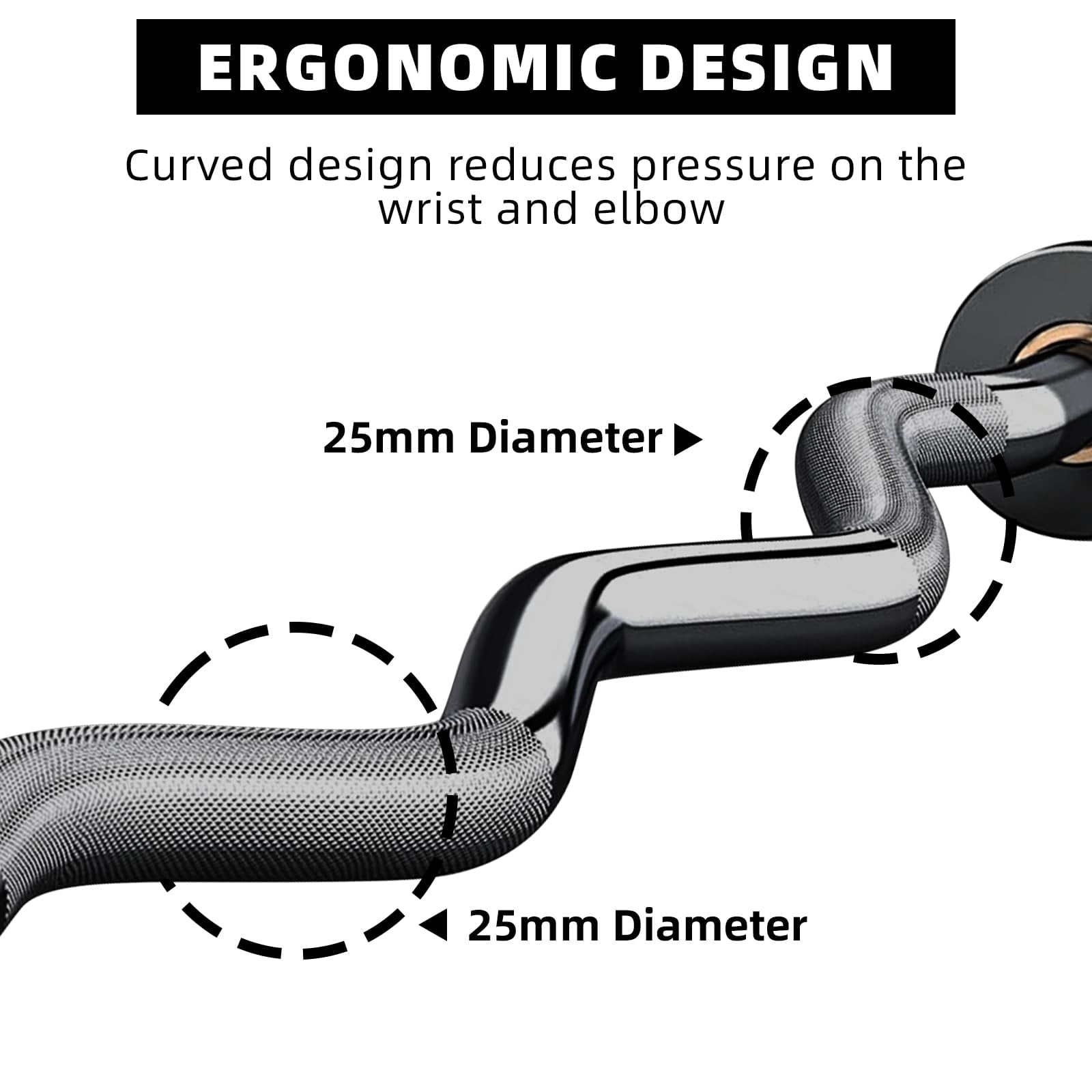 Danolapsi 47" Olympi.c EZ Curl Bar,500lb Capacity Heavy Duty Chrome Curling Bar for Biceps Triceps Workout, With 2 Spring Collars, Fits 2" Standard Weight Plates for Home & Gym Strength Training