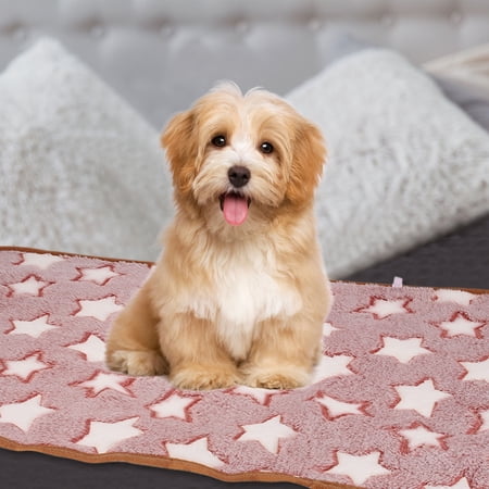 Uxcell Pet Blanket Flannel Star Printed Throw Blanket 21x30 Inches (Red 1 Pack 3)