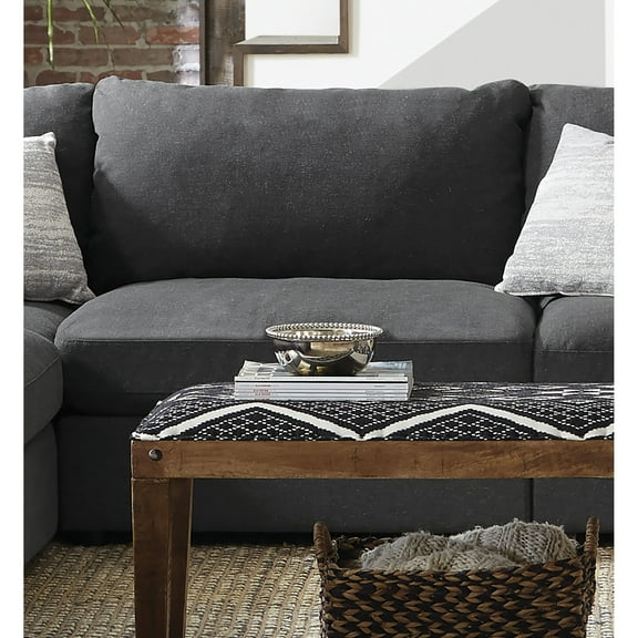 Living Room Chairs Duncan Charcoal Upholstered Armless Chair with Removable Cushions,Accent Chairs