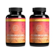 Primal Harvest Zero Sugar Apple Cider Gummies W/ Beetroot and Pomegranate to Support Immunity, Digestion and Detox 750 MG - 2 Pack 120 count Gummies