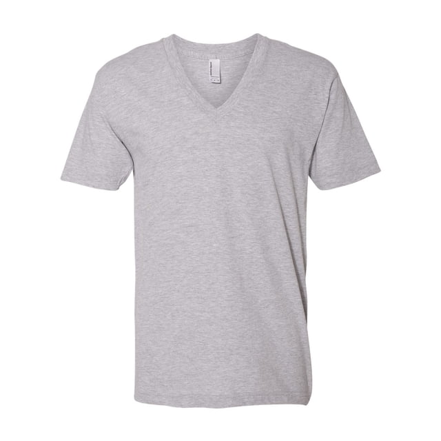 Fine Jersey T-Shirt Col en V, TTP, Gris Chiné