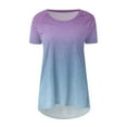 thumbnail image 4 of Patlollav Womans Summer Blouse Print Round-Neck Loose Short Pullover Sleeve Tops, 4 of 7
