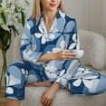 thumbnail image 6 of Picia Flower Pattern Women’s Long-Sleeve Sleepwear Set - Soft 2-Piece Loungewear with Pockets, Comfy PJs for Relaxing Nights-X-Large, 6 of 7