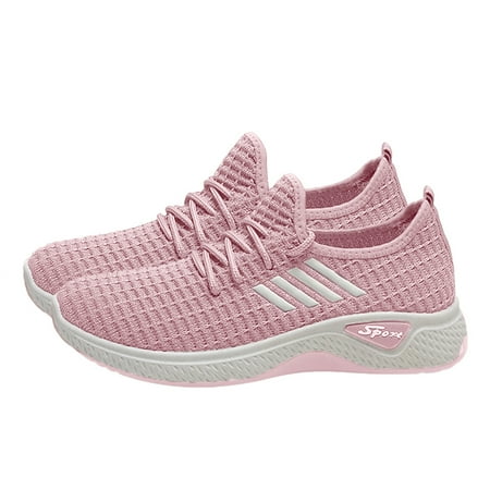Womens Shoes - For Gym Travel Work Casual Breathable Running Shoes Women s Lightweight Cloth Shoes Pink