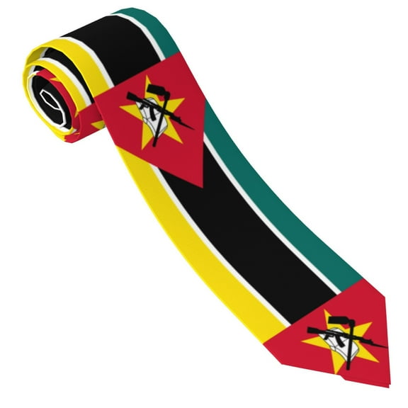 Men'S Flag Of Mozambique Tie Fashion Causal Printed Necktie