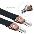 thumbnail image 2 of Buyless Fashion Leather End Suspenders for Men - 48" Elastic Adjustable Straps 1" - Y Shape - 5138-Black, 2 of 6