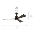thumbnail image 2 of 310452SNB Kichler Lighting True - 3 Blade Ceiling Fan In Minimalist Style-13.5 Inches Tall and 52 Inches Wide-Satin Natural Bronze Finish, 2 of 7