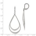 thumbnail image 3 of Stainless Steel Polished Double Tear-drop Leverback Dangle Earrings 56.67mm, 3 of 3