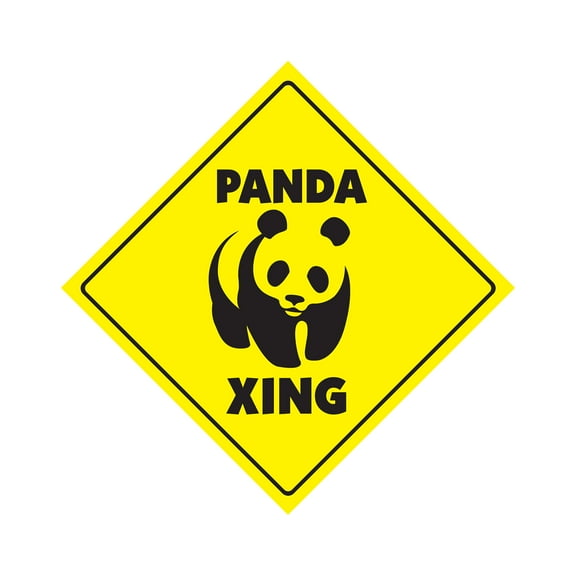 Panda Crossing Sign Zone Xing bear zoo china kid child boy girl wall entry