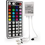 ViLSOM LED Lights Remote Control with Controller, 44 Keys IR Remote Controller Replacement for RGB Led Strip Lights(1 to 2 Controller)