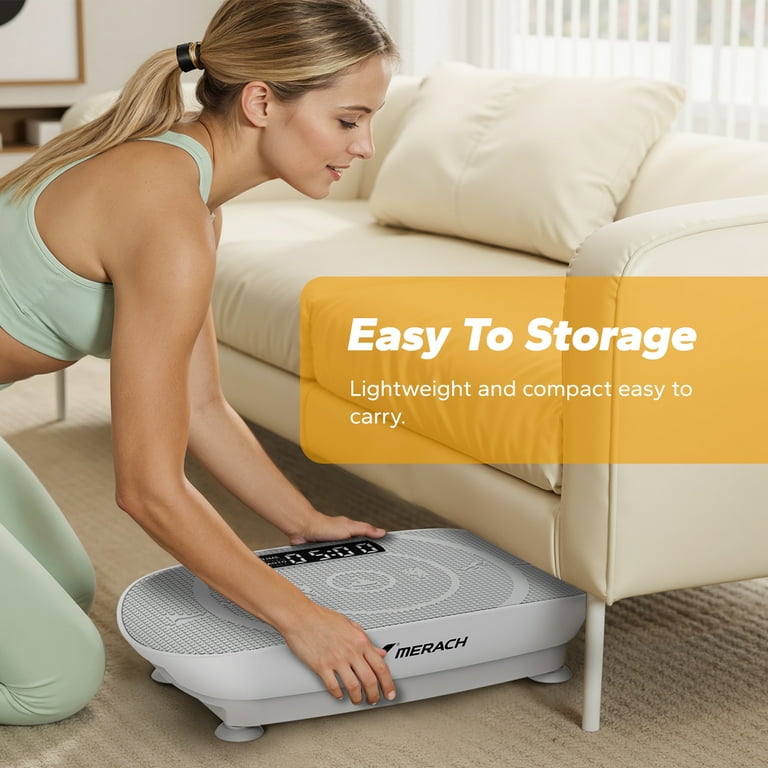 MERACH Compact Vibration Plate Exercise Machine, Mini Whole Body Vibrating  Muscle Toner with Remote Control