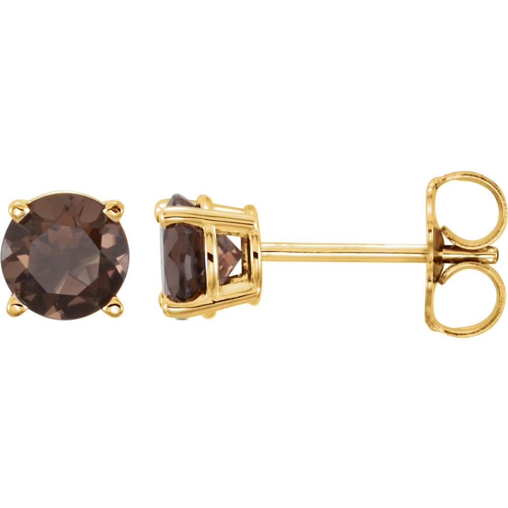 Smoky quartz earrings yellow gold Clearance