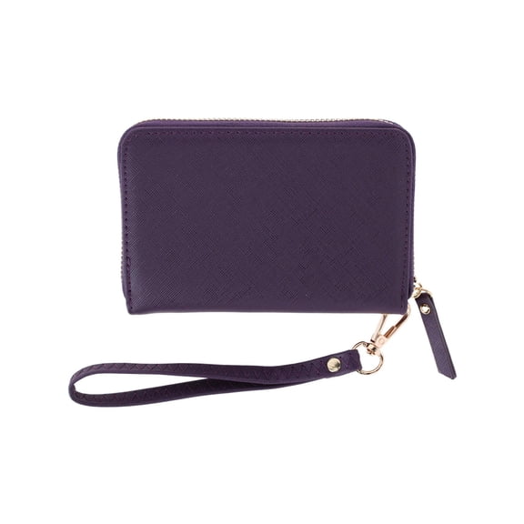 CTM Premium Faux Leather Zip Around Wristlet Wallet (Women)